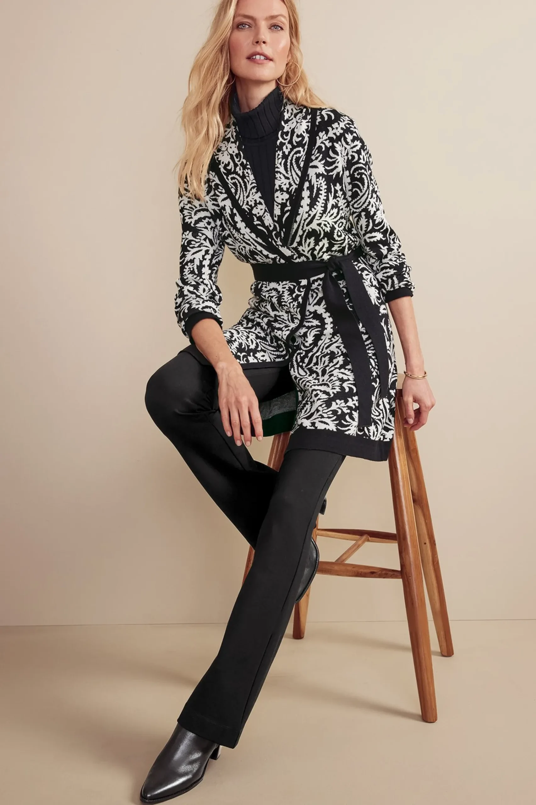 Soft Surroundings Marika Jacquard Cardigan> Feminine Flourish|Sweaters & Cardigans