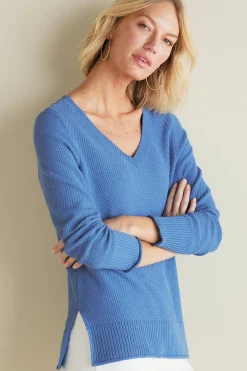 Soft Surroundings Marin Back Button Sweater><noscript><img width=