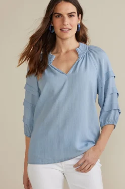 Soft Surroundings Marisol TENCEL™ Top> three quarter length|pullovers