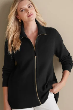 Soft Surroundings Meria Zip Sweater> Everyday Styles|Sweaters & Cardigans