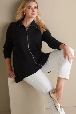 Soft Surroundings Meria Zip Sweater><noscript><img width=