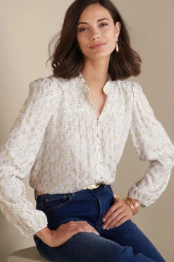 Soft Surroundings Mila Metallic Blouse> Feminine Flourish|Everyday Styles