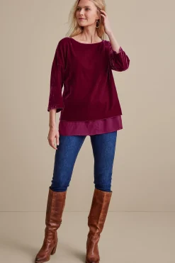 Soft Surroundings Millie Velvet Tunic> EVelvet Styles|three quarter length