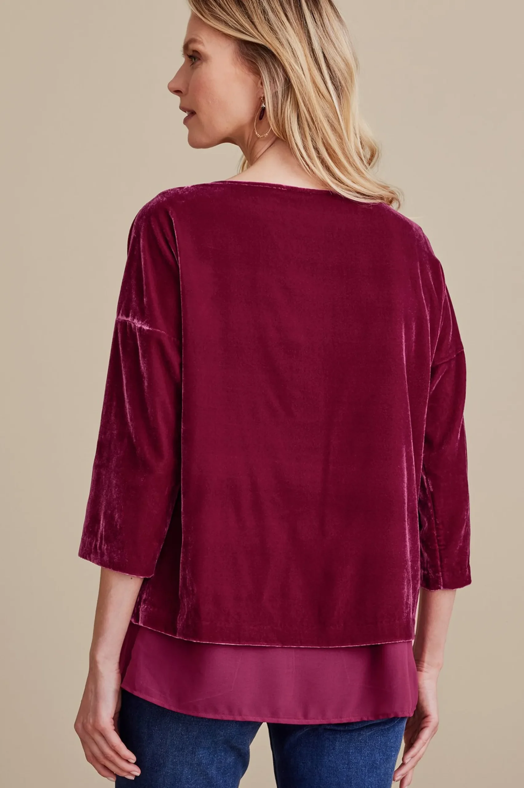 Soft Surroundings Millie Velvet Tunic> EVelvet Styles|three quarter length