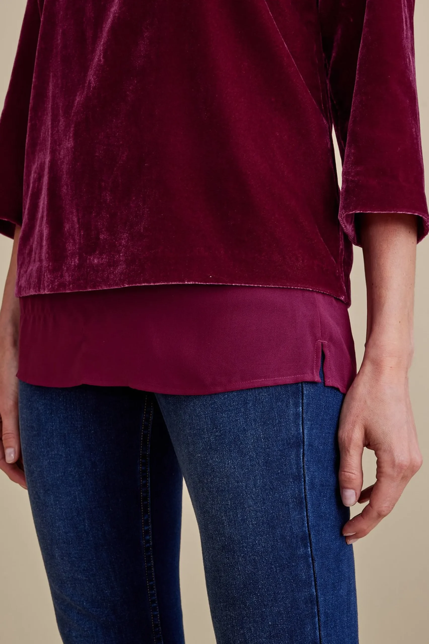 Soft Surroundings Millie Velvet Tunic> EVelvet Styles|three quarter length