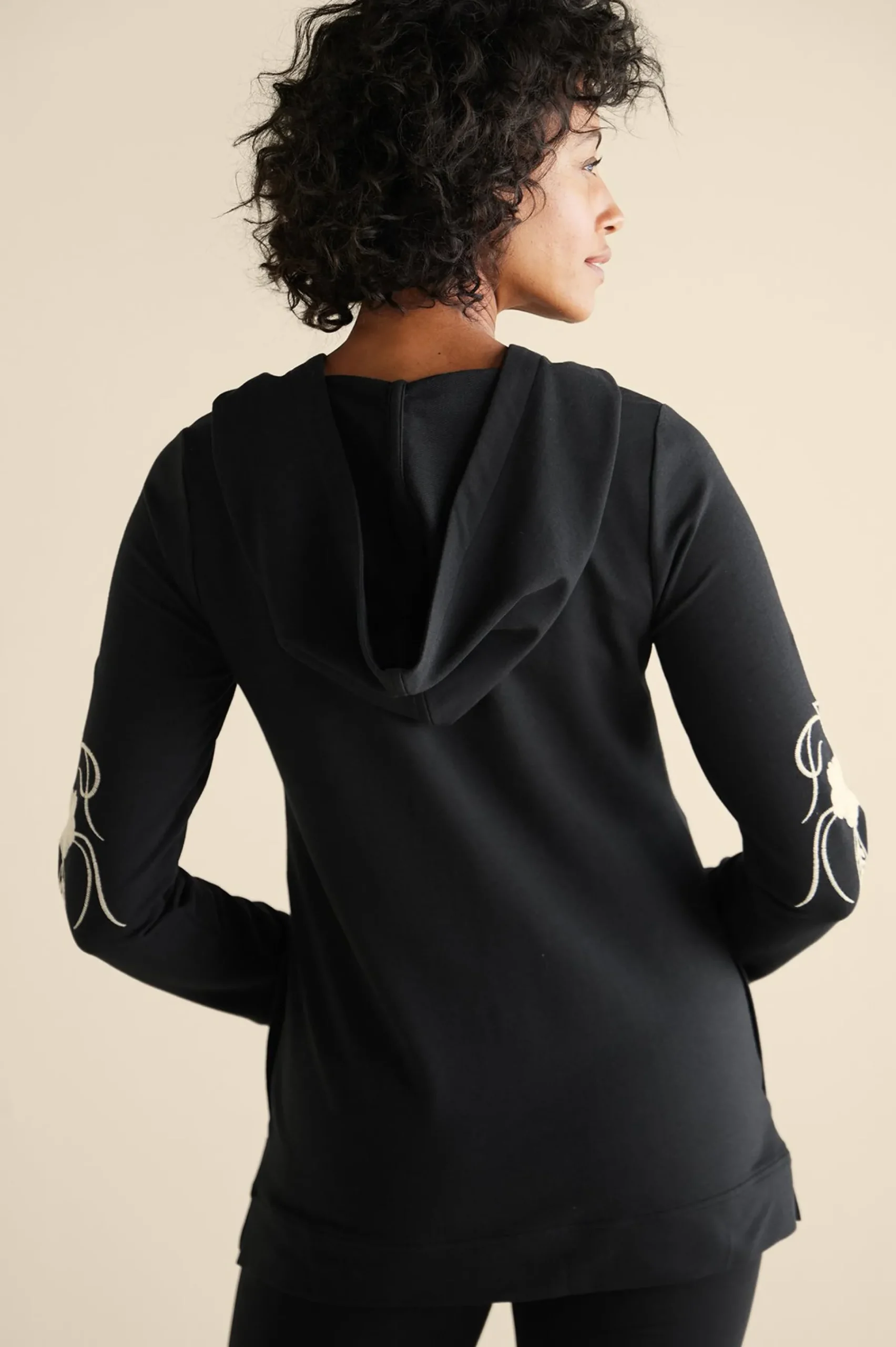 Soft Surroundings Miraflores Embroidered French Terry Hoodie> Wear Now Styles|long sleeve