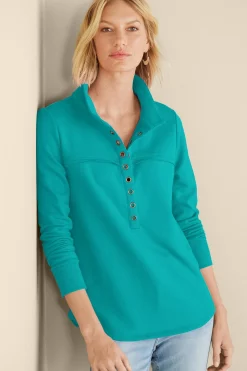 Soft Surroundings Neera French Terry Tunic> Into The Blues|Wear Now Styles