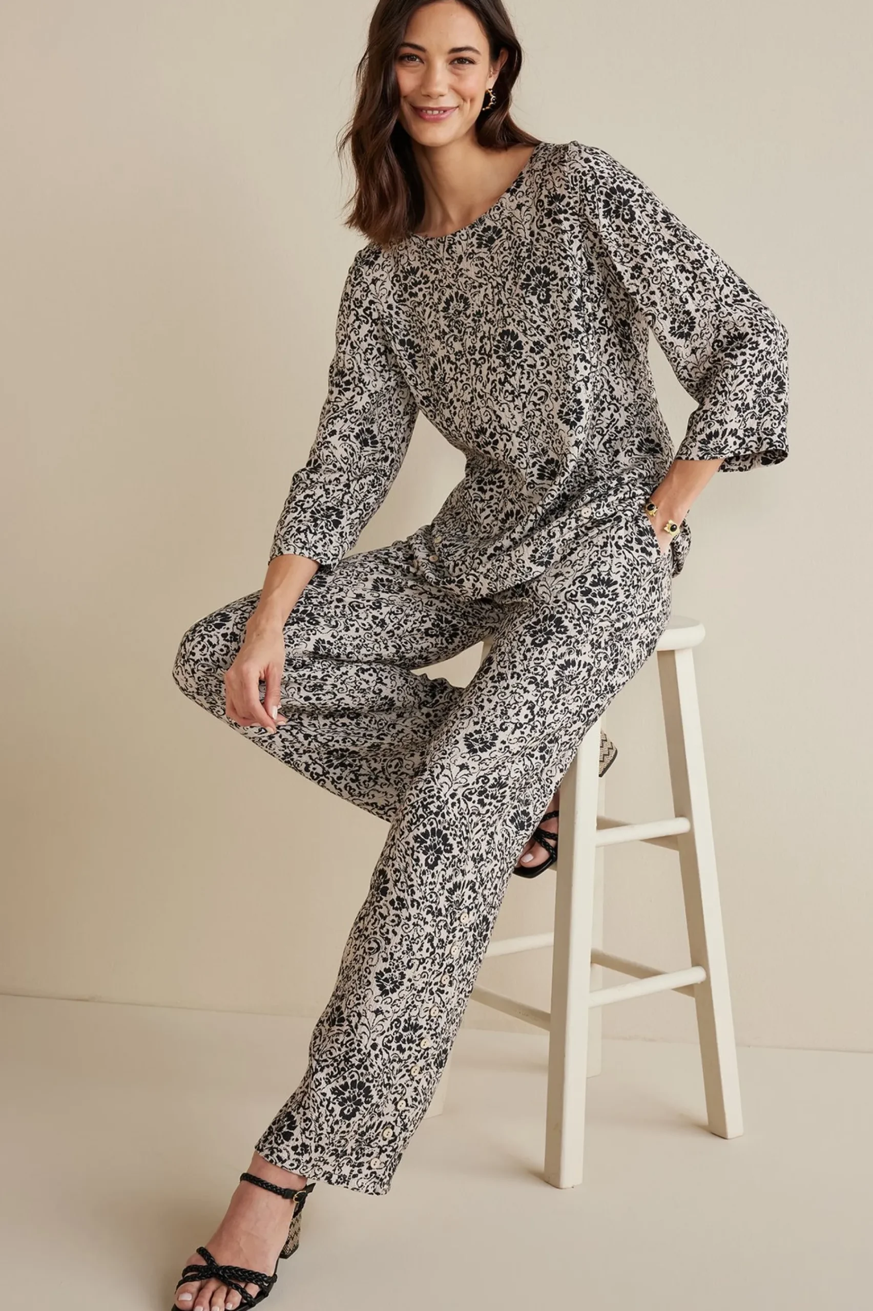 Soft Surroundings Oceo Gauze Wide-Leg Pants> Feminine Flourish|Into The Blues