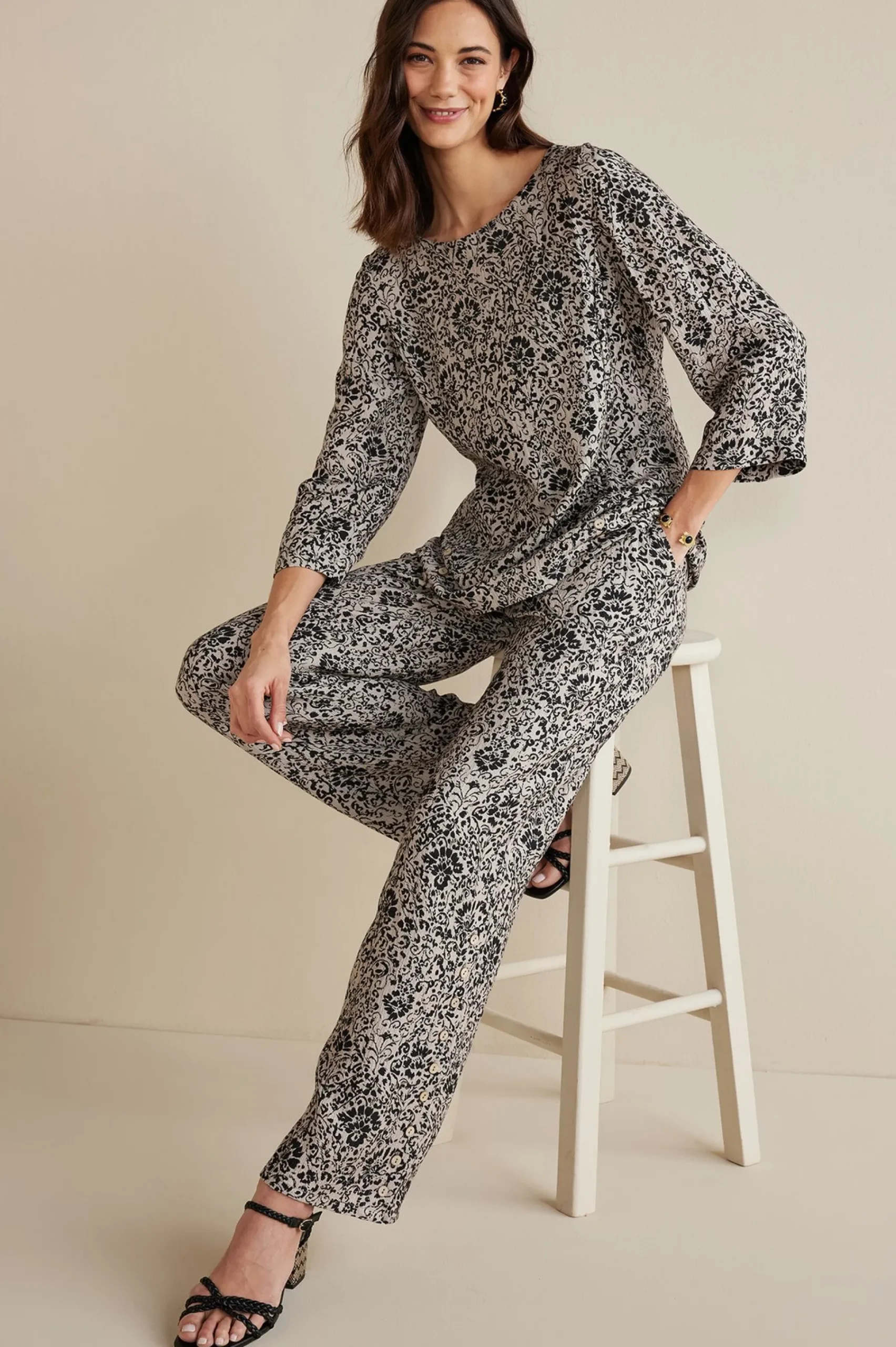 Soft Surroundings Oceo Gauze Wide-Leg Pants> Feminine Flourish|Into The Blues