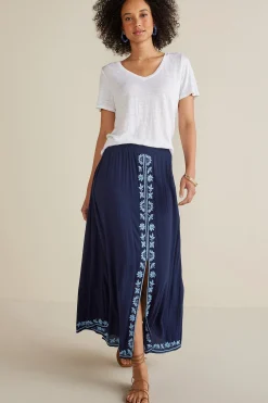 Soft Surroundings Petites Adele Gauze Maxi Skirt> Into The Blues|Gauze Shop