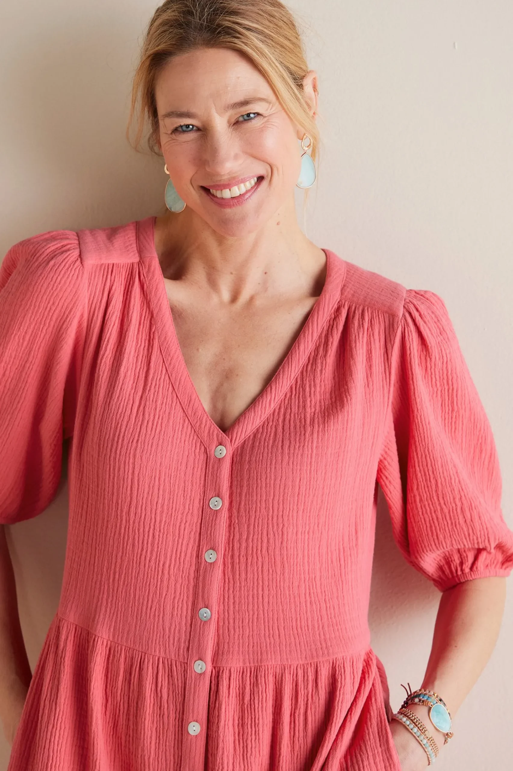 Soft Surroundings Petites Arielle Gauze Midi Dress> Into The Blues|The Floral Shop