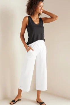 Soft Surroundings Petites Caicos Knit Crop> crops & capris|wide leg