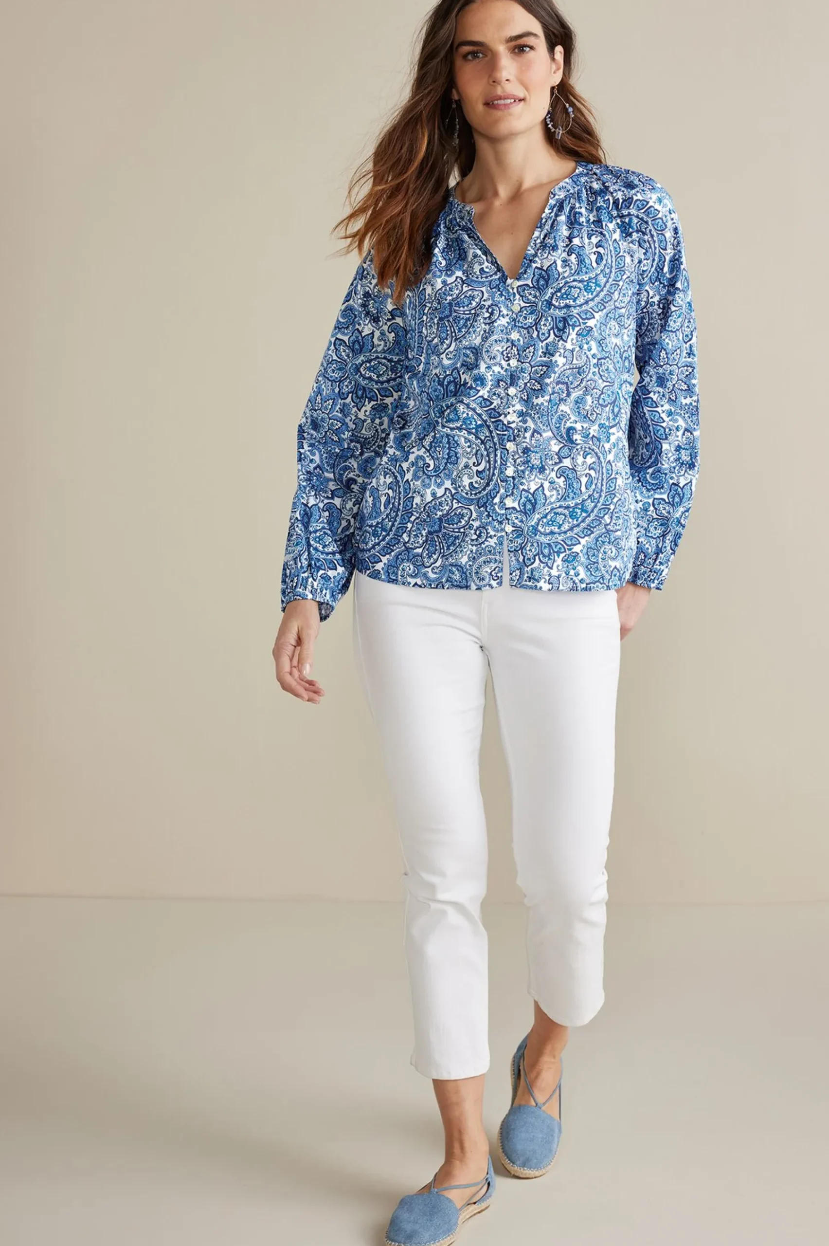 Soft Surroundings Petites Celia Top> Into The Blues