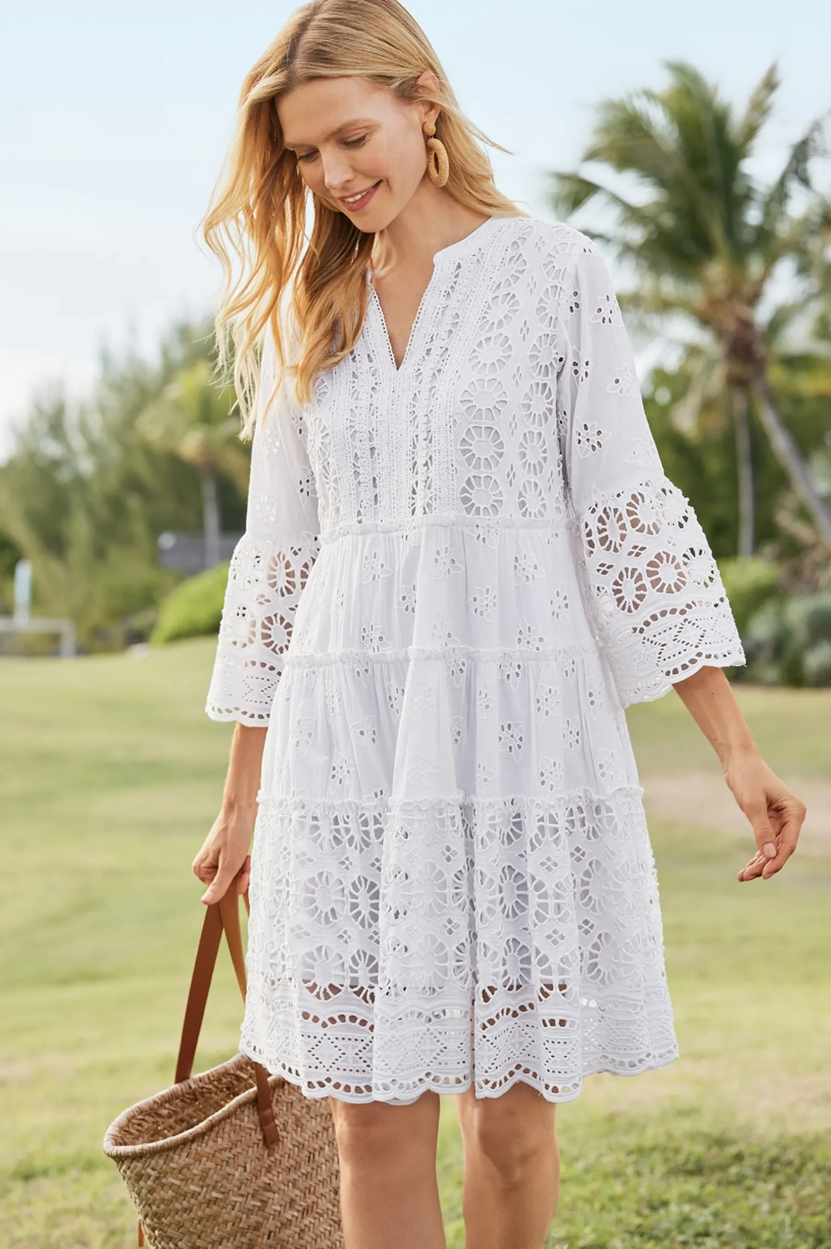 Soft Surroundings Petites Cordelia Short Dress> Feminine Flourish|Into The Blues