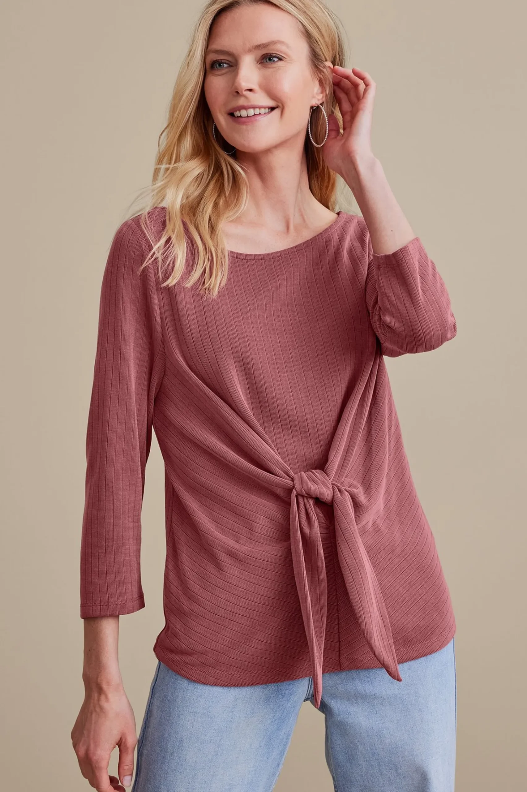 Soft Surroundings Petites Corrie Top> three quarter length|pullovers