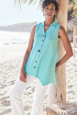 Soft Surroundings Petites Danielle Button Tank><noscript><img width=