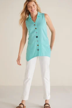 Soft Surroundings Petites Danielle Button Tank><noscript><img width=