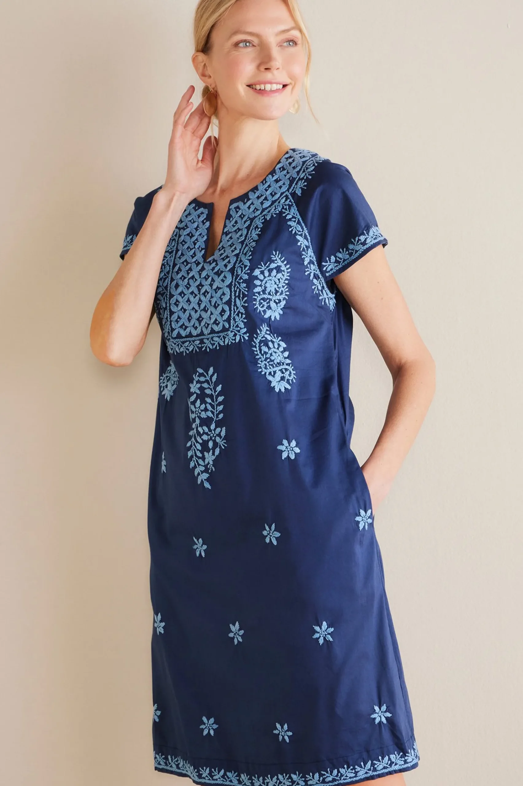 Soft Surroundings Petites Davina Short Dress> Into The Blues|Global Artistry