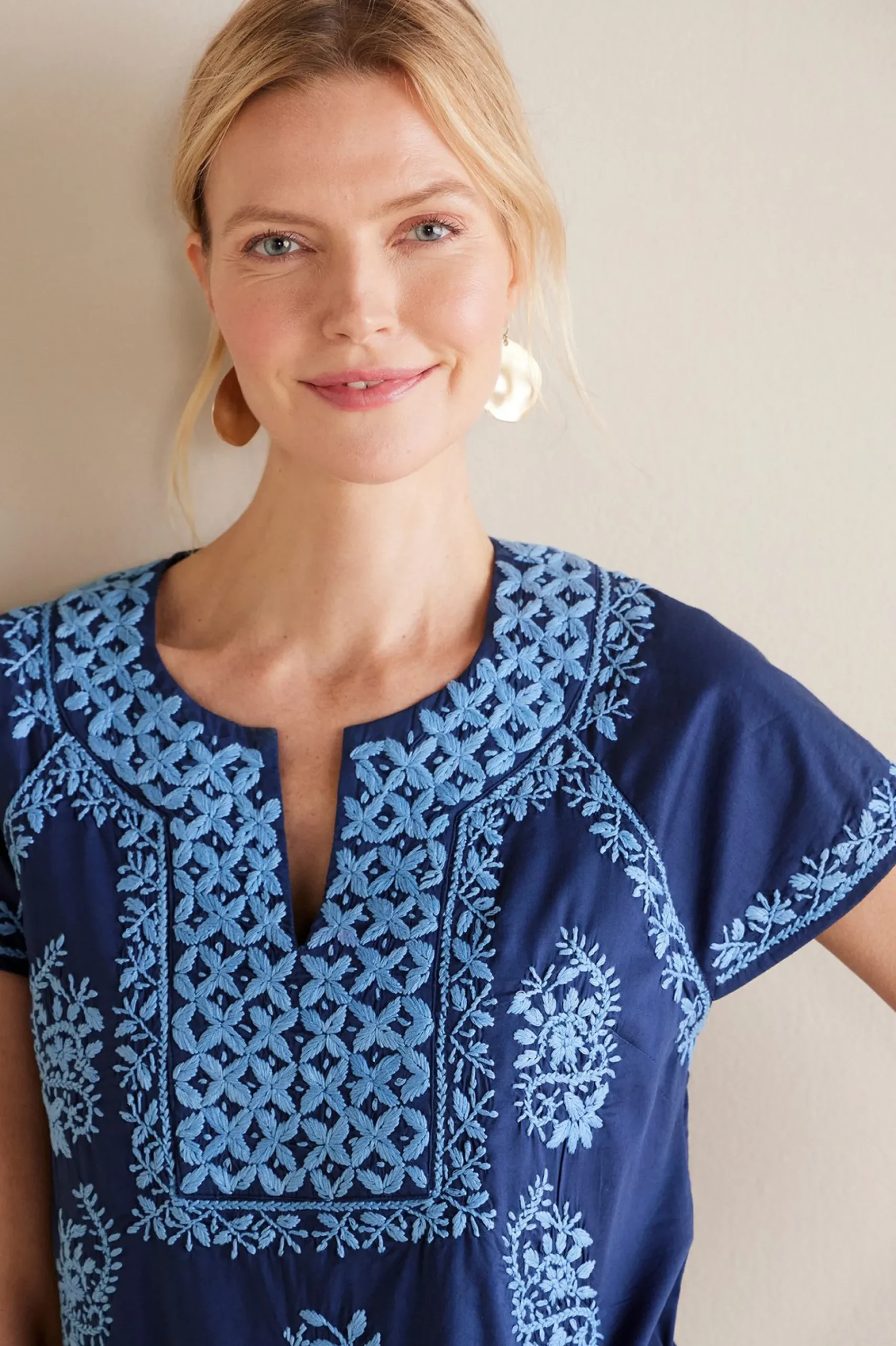 Soft Surroundings Petites Davina Short Dress> Into The Blues|Global Artistry