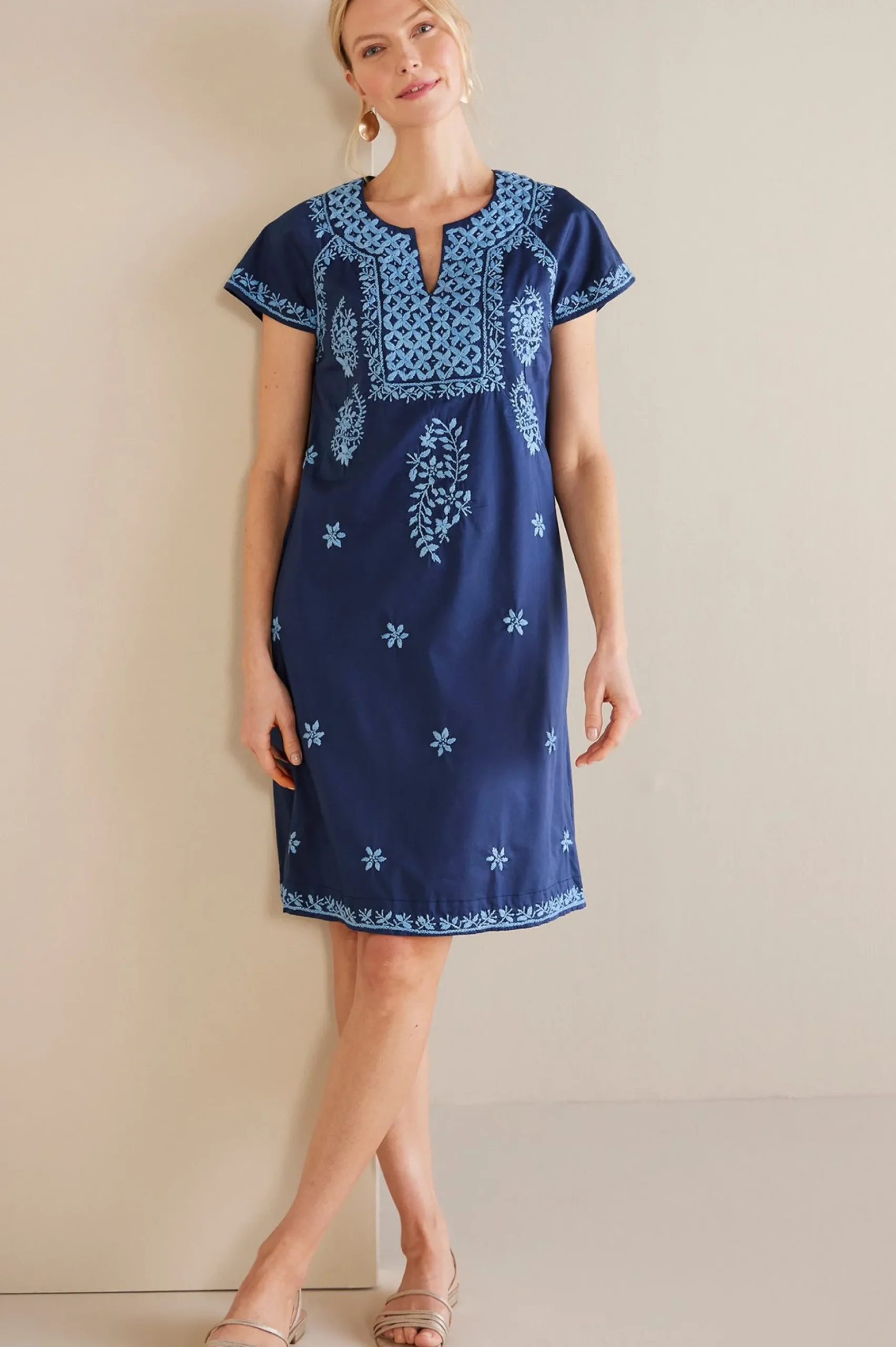 Soft Surroundings Petites Davina Short Dress> Into The Blues|Global Artistry
