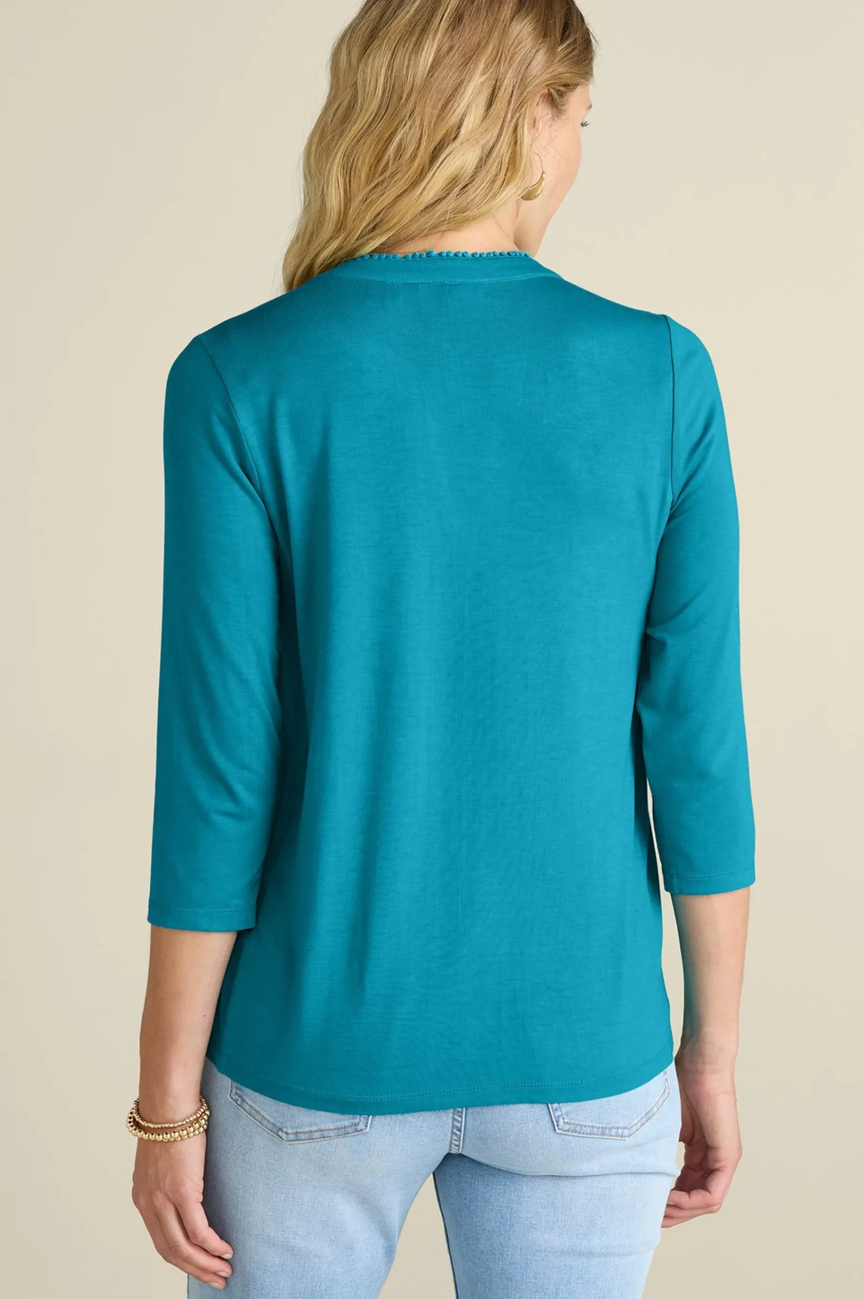 Soft Surroundings Petites Delsie Embroidered Top> Into The Blues|The Floral Shop