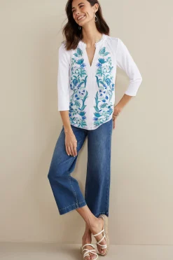 Soft Surroundings Petites Delsie Embroidered Top><noscript><img width=