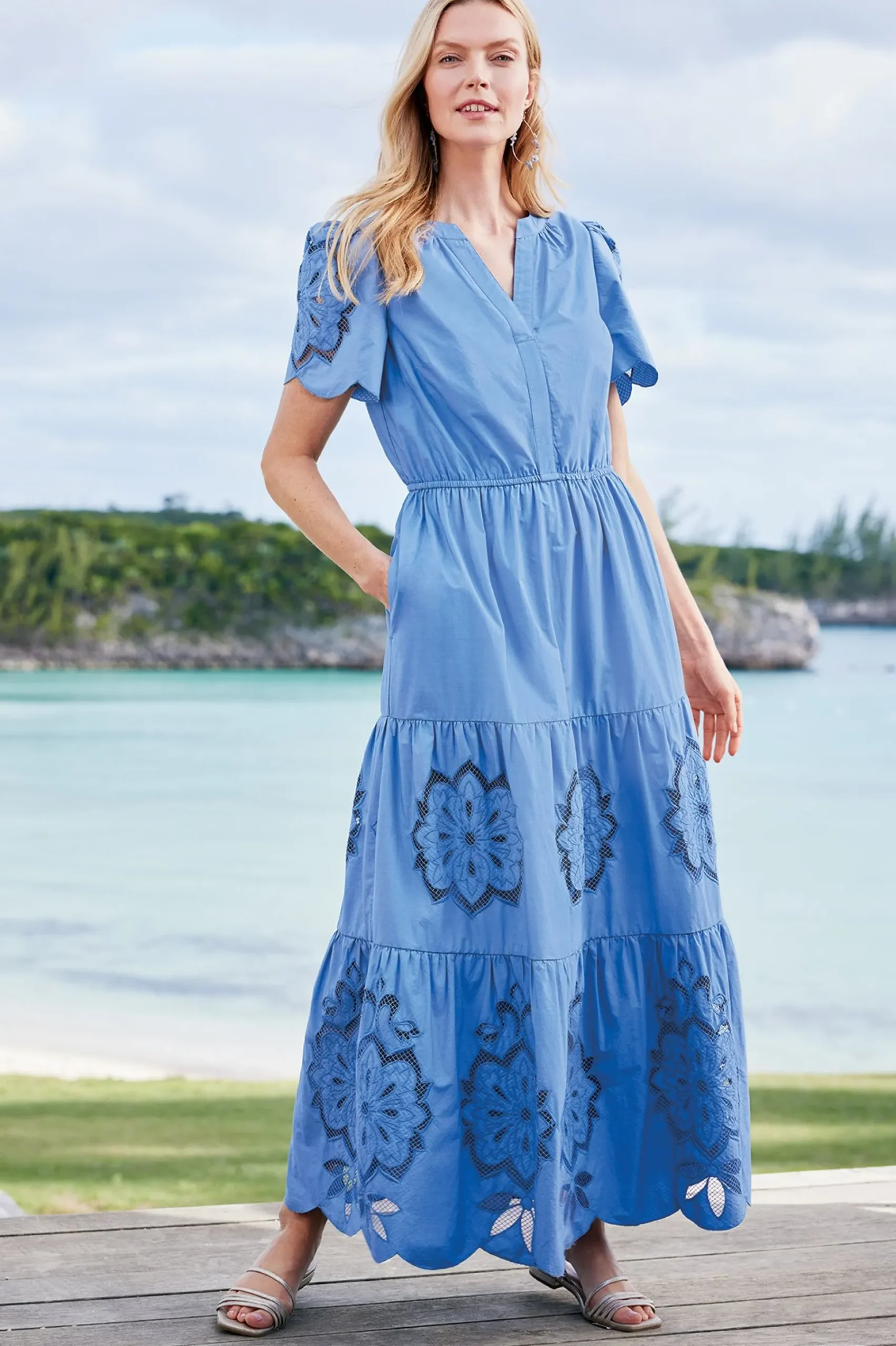 Soft Surroundings Petites Dorothy Maxi Dress> Feminine Flourish|Into The Blues
