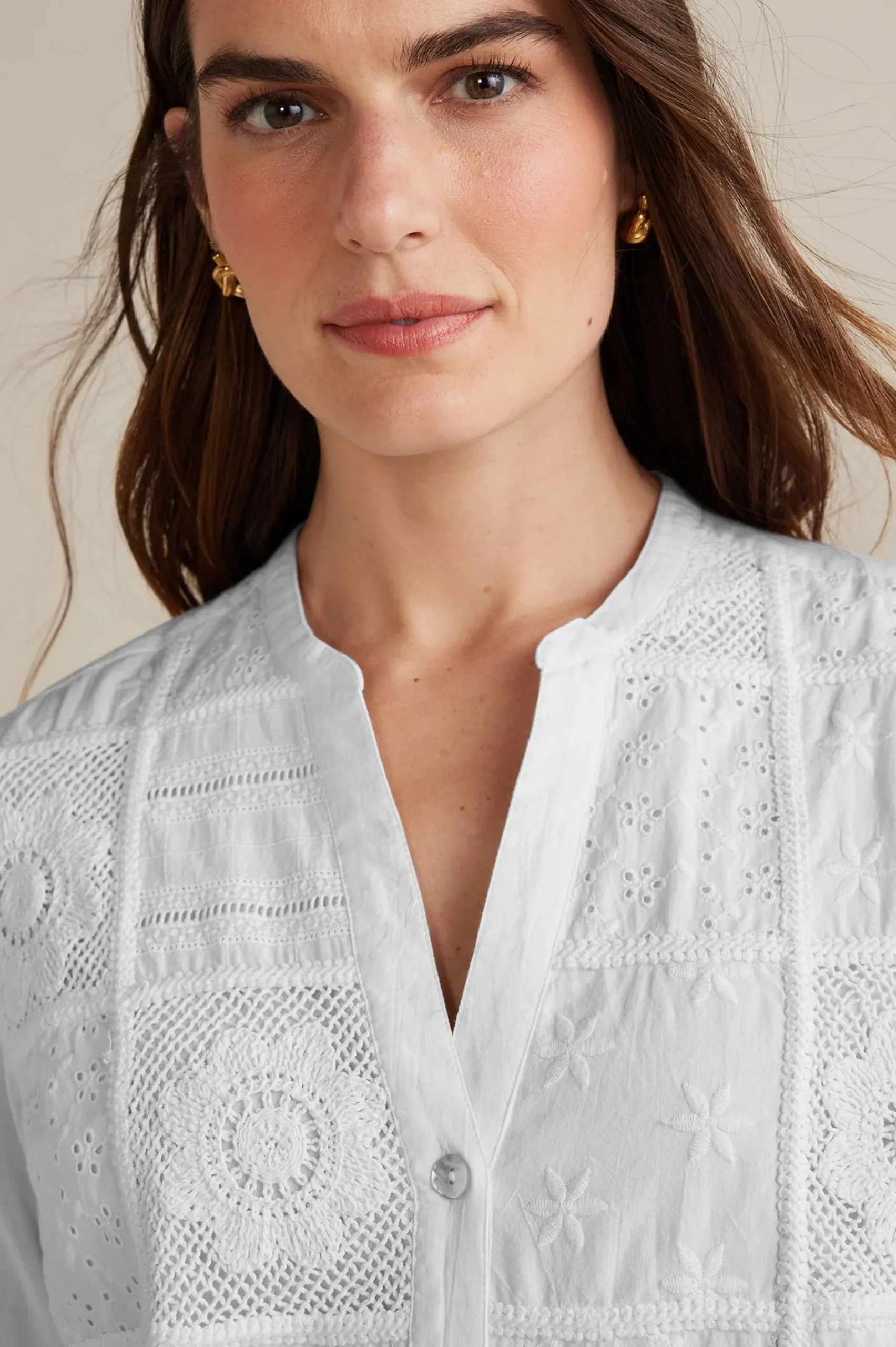 Soft Surroundings Petites Eleanor Crochet Shirt> Feminine Flourish|Global Artistry