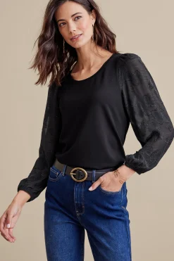 Soft Surroundings Petites Emilie Top> long sleeve|pullovers