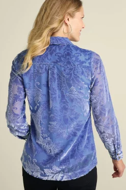 Soft Surroundings Petites Floreat Velvet Shirt><noscript><img width=