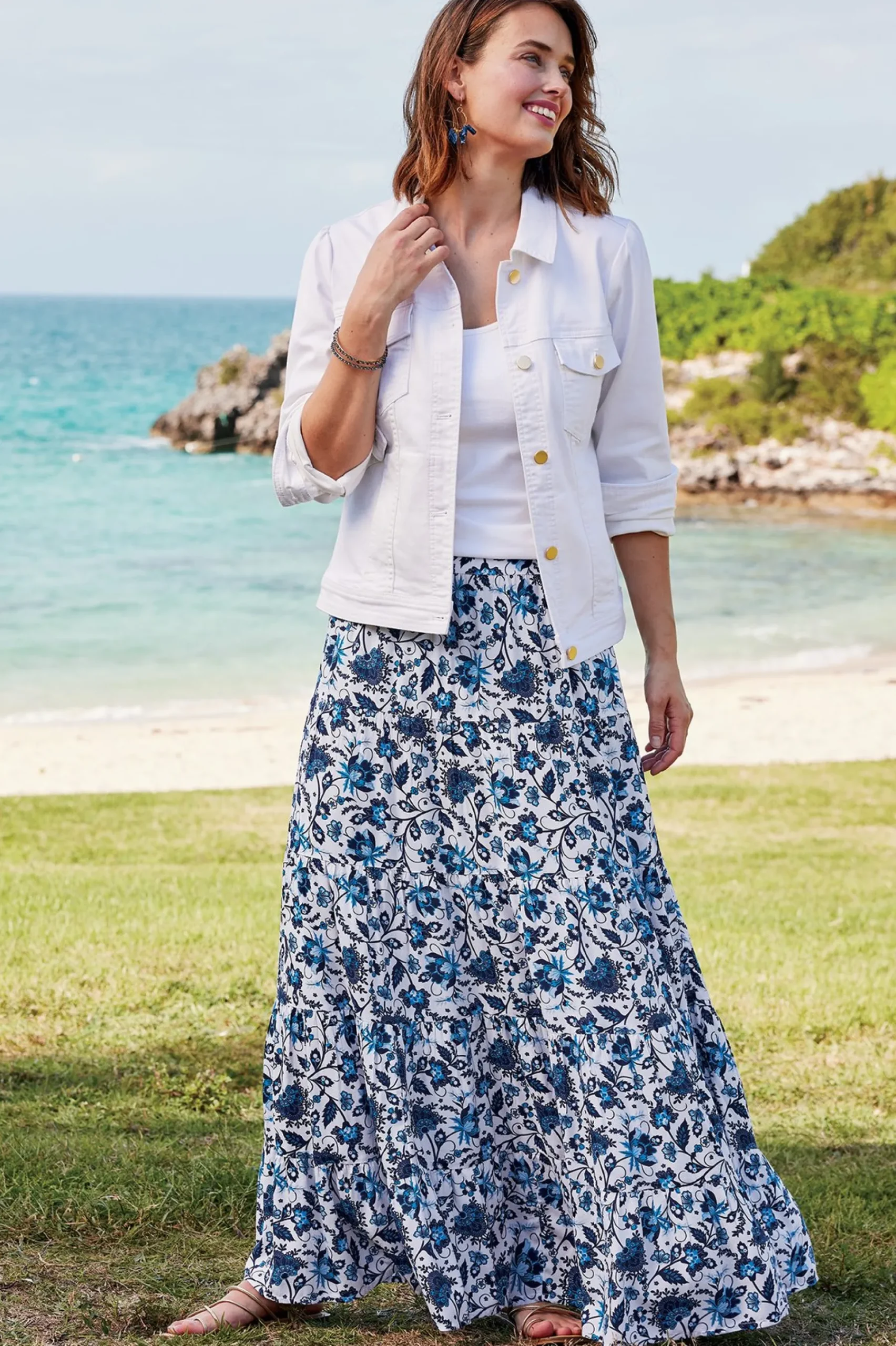 Soft Surroundings Petites Ginnie Maxi Skirt> Into The Blues|The Floral Shop