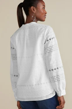 Soft Surroundings Petites Lenore Eyelet Top><noscript><img width=