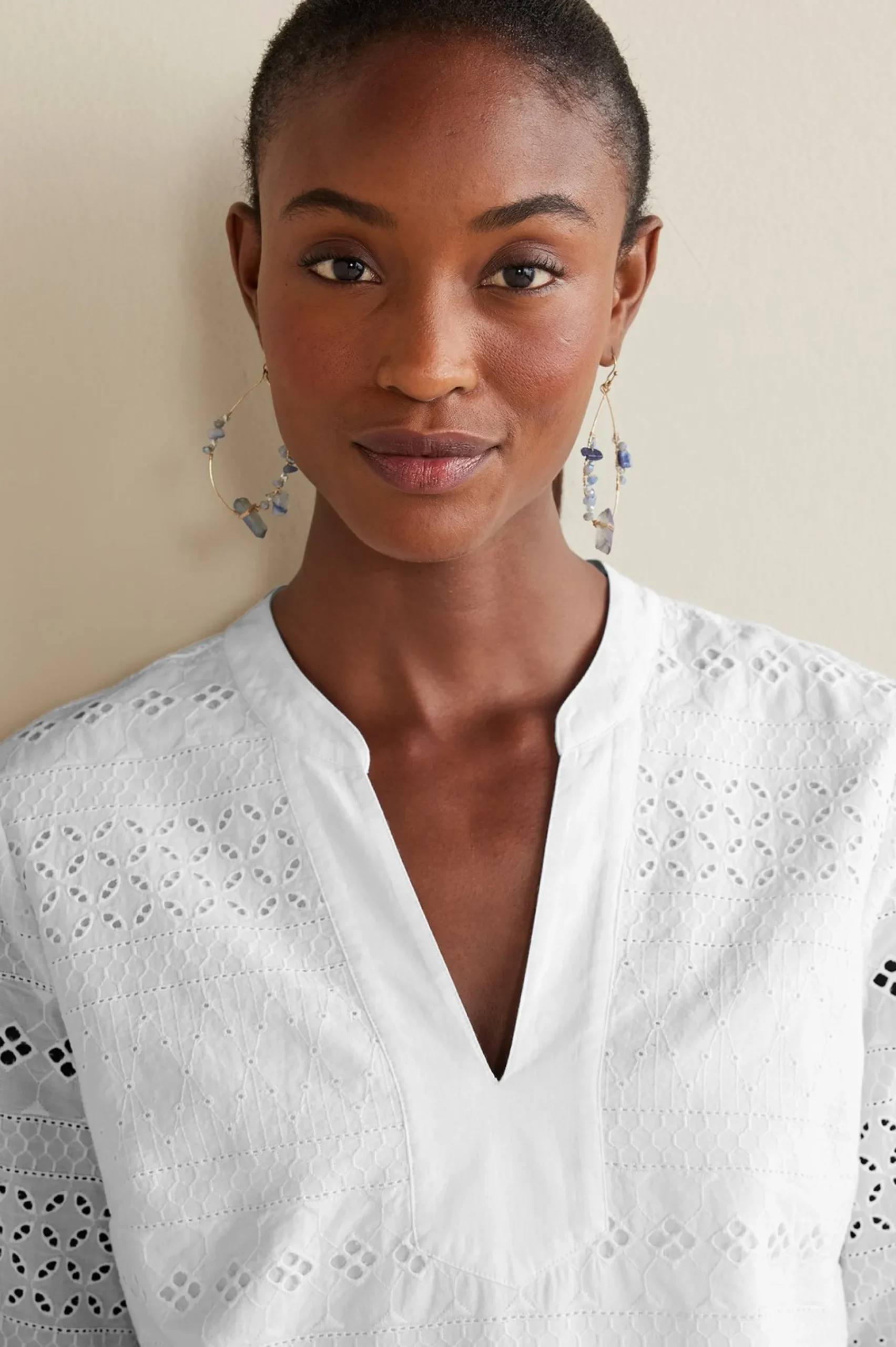 Soft Surroundings Petites Lenore Eyelet Top> Feminine Flourish|Global Artistry