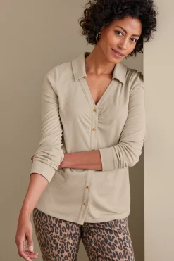 Soft Surroundings Petites Lindy Top> long sleeve|shirts