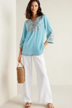 Soft Surroundings Petites River Island Tunic> Into The Blues|Global Artistry
