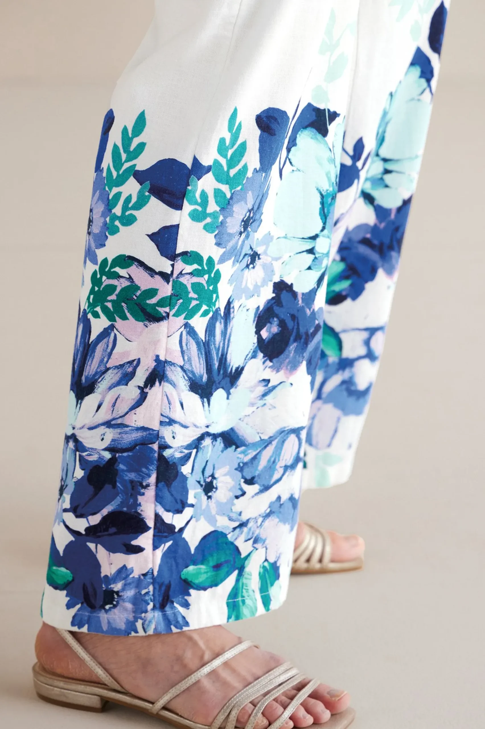 Soft Surroundings Petites Ronna Linen Blend Wide Leg Pants> Into The Blues|The Floral Shop