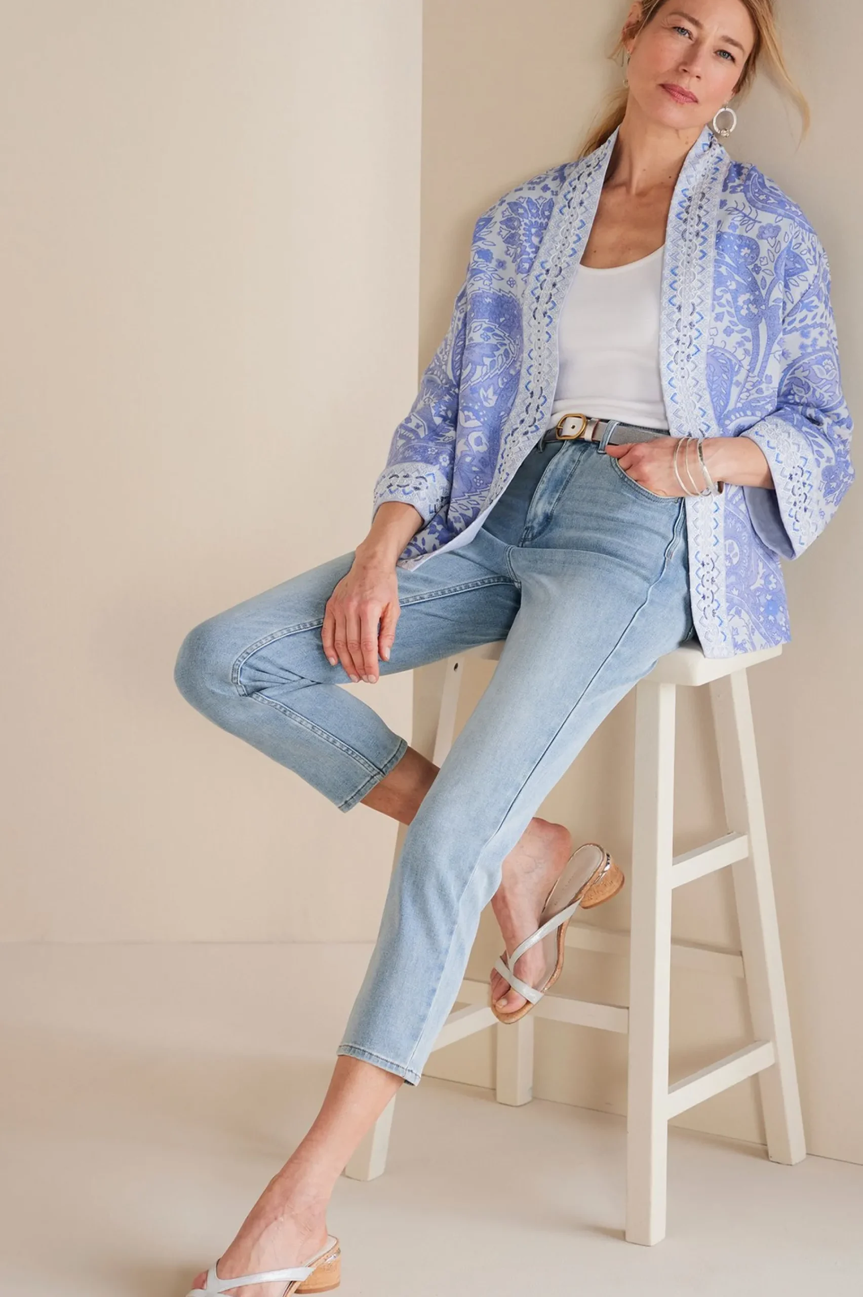 Soft Surroundings Petites Ultimate Denim Slim Leg Crop Jeans> Jeans