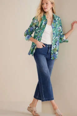 Soft Surroundings Petites Ultimate Denim Wide Leg Crop Jeans> Jeans