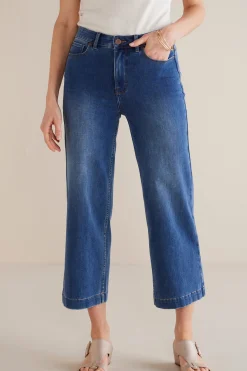 Soft Surroundings Petites Ultimate Denim Wide Leg Crop Jeans> Jeans