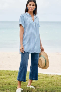 Soft Surroundings Petites Ultimate Denim Wide Leg Crop Jeans><noscript><img width=