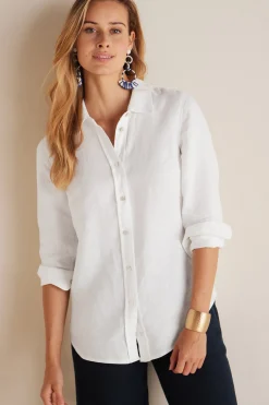 Soft Surroundings Petites Vano Linen Shirt> long sleeve|shirts