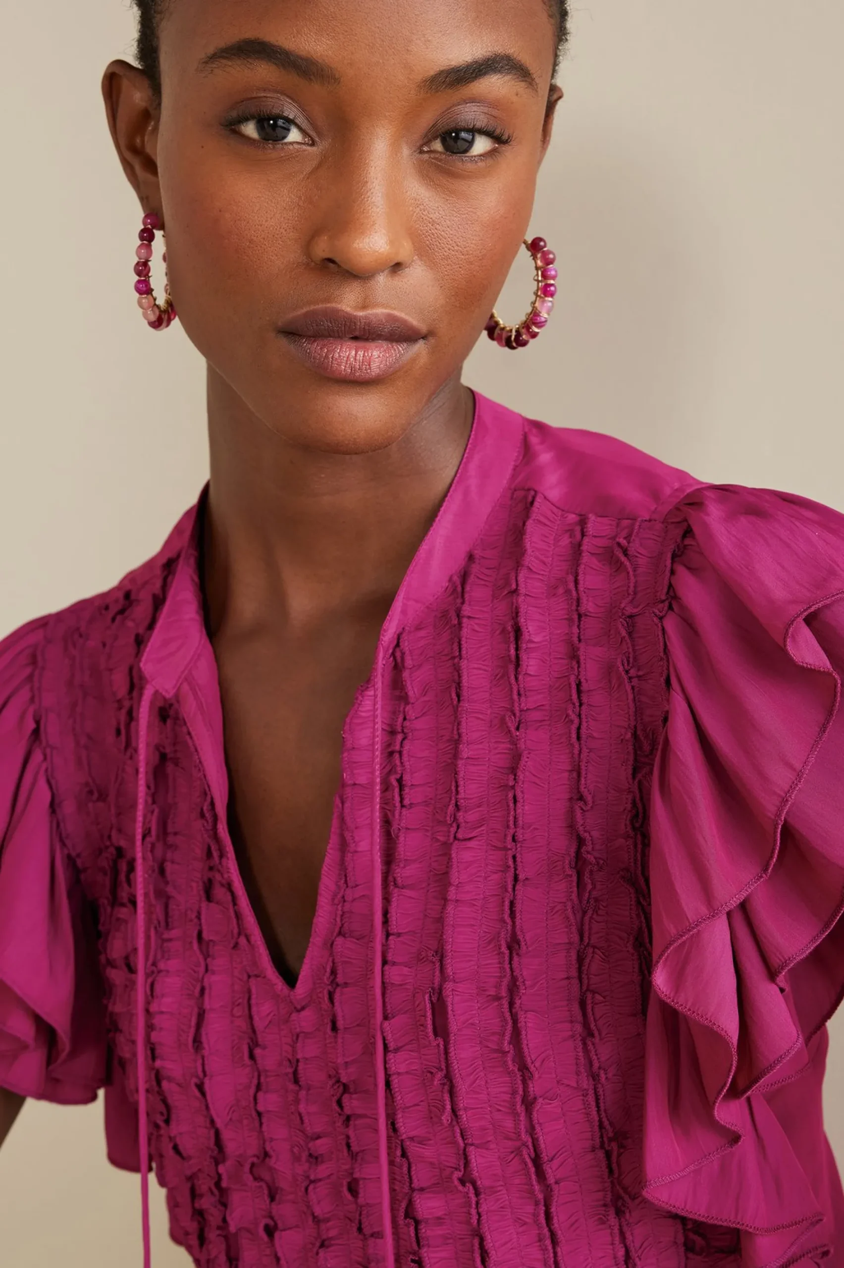 Soft Surroundings Petites Victoria Ruffle Tunic> Feminine Flourish