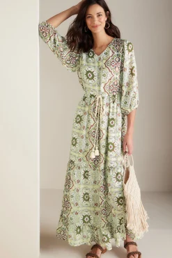 Soft Surroundings Petites Zia Dress> patterned|maxi
