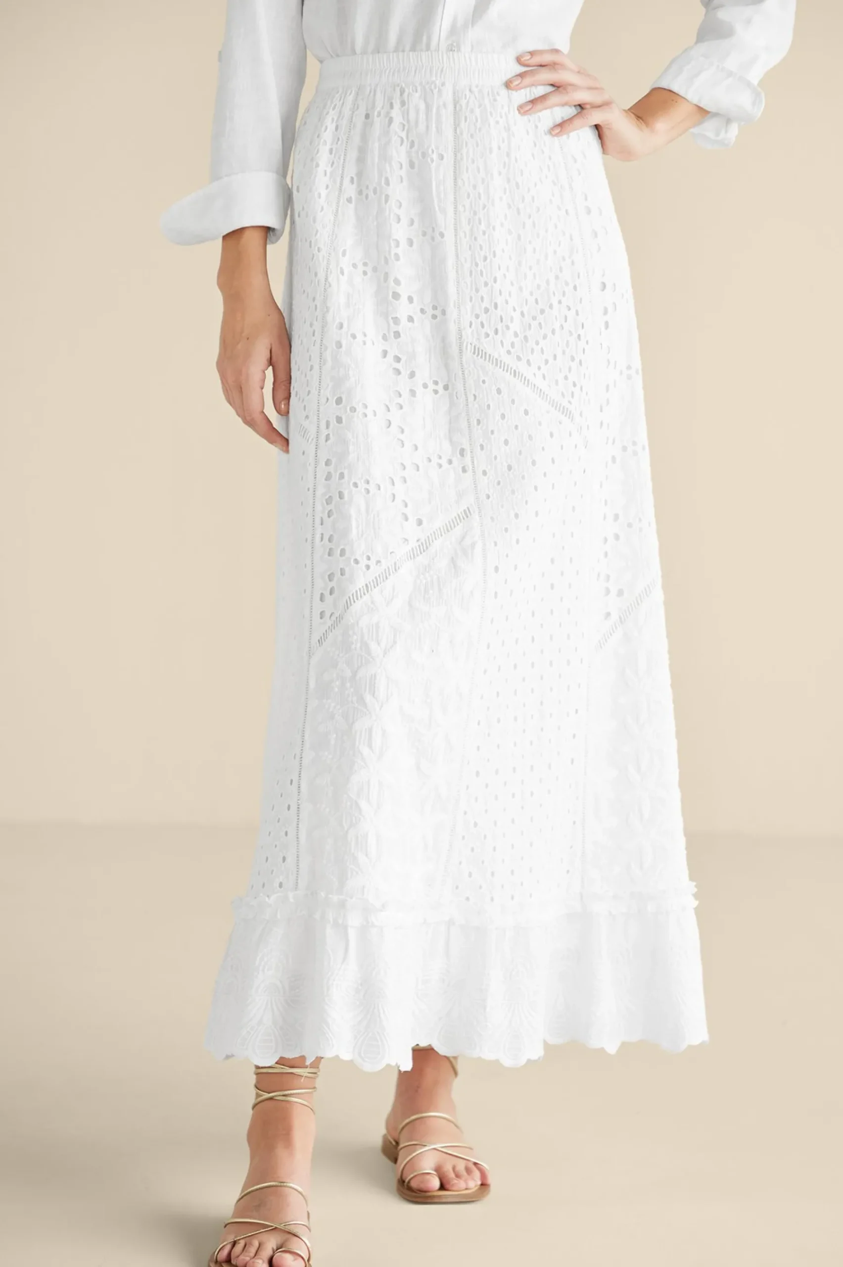 Soft Surroundings Porfiria Embellished Skirt> Feminine Flourish|Vacation Shop