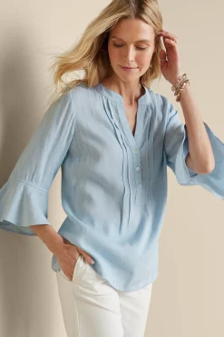 Soft Surroundings Raisa Linen Blend Top><noscript><img width=