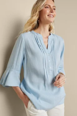 Soft Surroundings Raisa Linen Blend Top><noscript><img width=