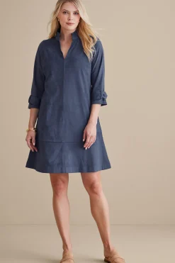 Soft Surroundings Rani Faux Suede Dress> Into The Blues|casual