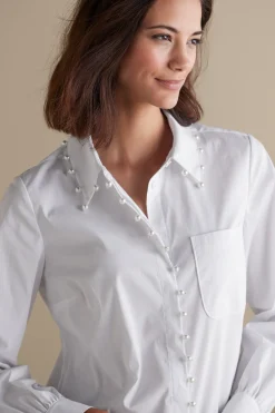 Soft Surroundings Rania Pearl Shirt> Everyday Styles|long sleeve