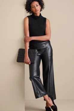 Soft Surroundings Rivka Faux Leather Pants> cropped|ankle