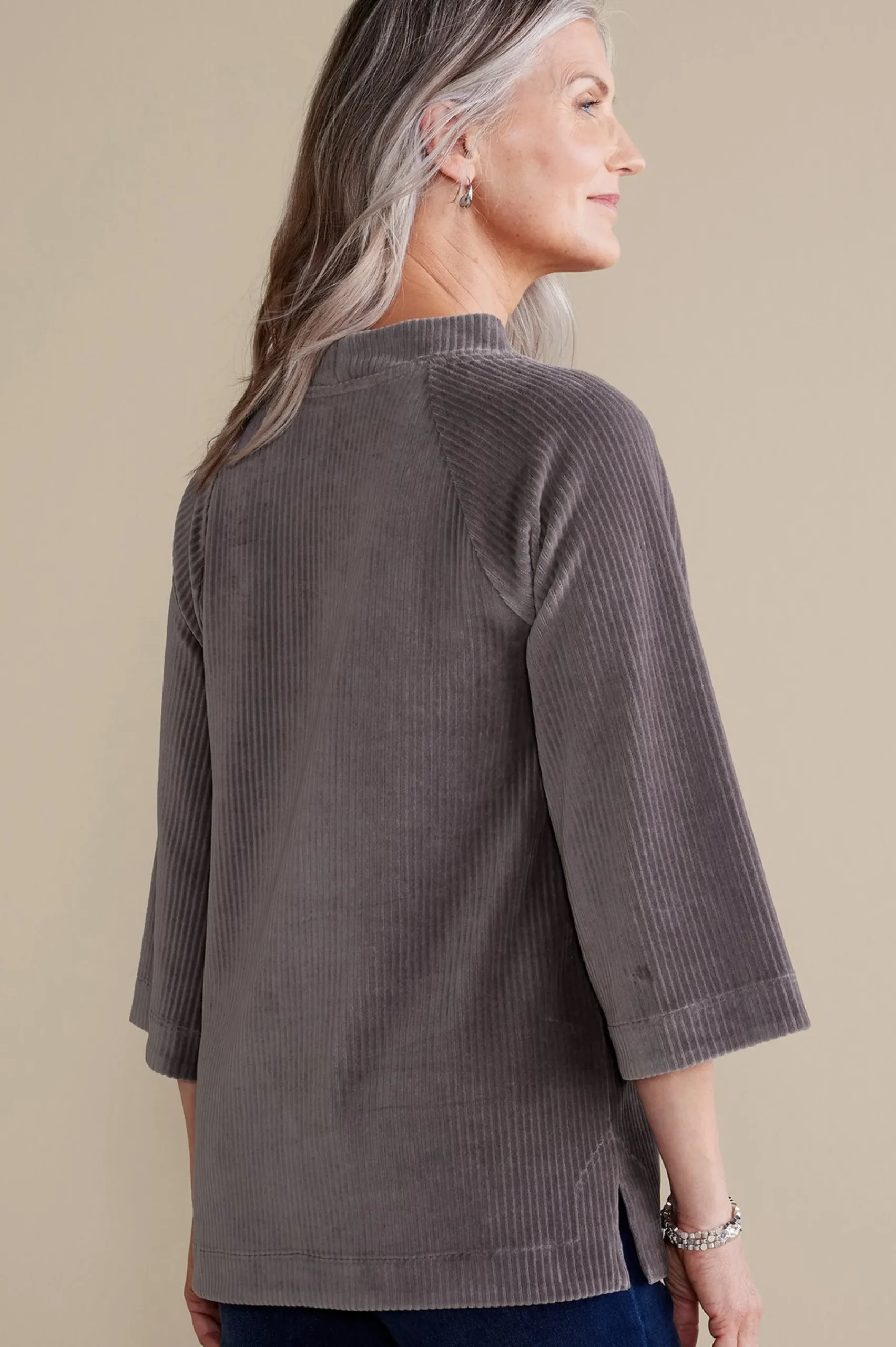 Soft Surroundings Samina Corduroy Pullover> Everyday Styles|three quarter length